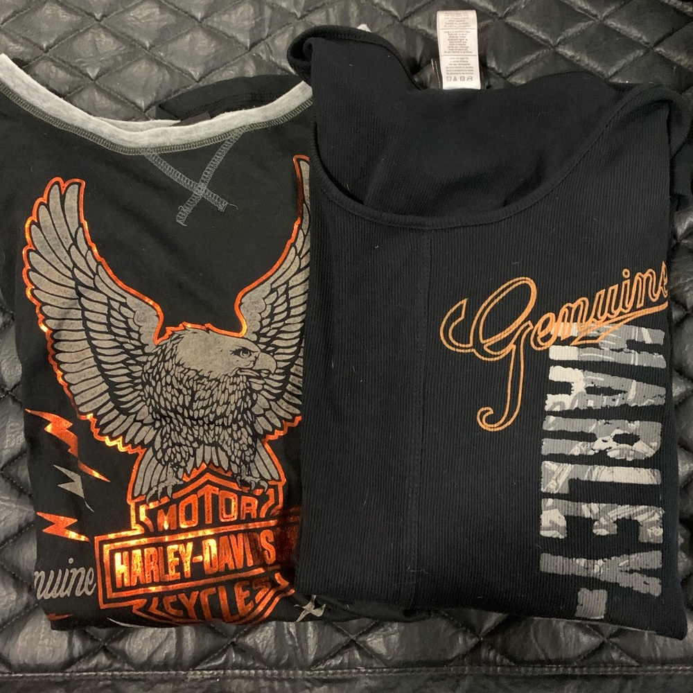 Lot of 2 Genuine Harley long sleeve shirts